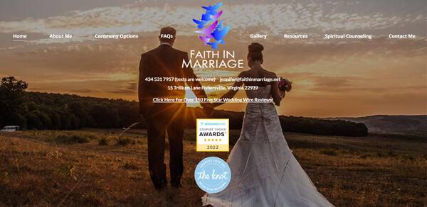 Faith In Marriage Wedding Officiant Creative Juices Website Design